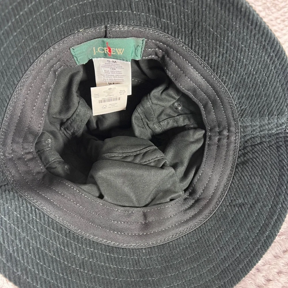 J Crew Unisex Casual Corduroy Bucket Hat Dark Green Size S/M BE128 NWT‎
